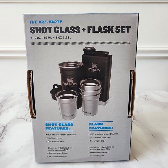 NIB Set of FOUR Stanley Adventure Pre-Party Shot Glass + Flask Set in Black - Picture 4 of 13